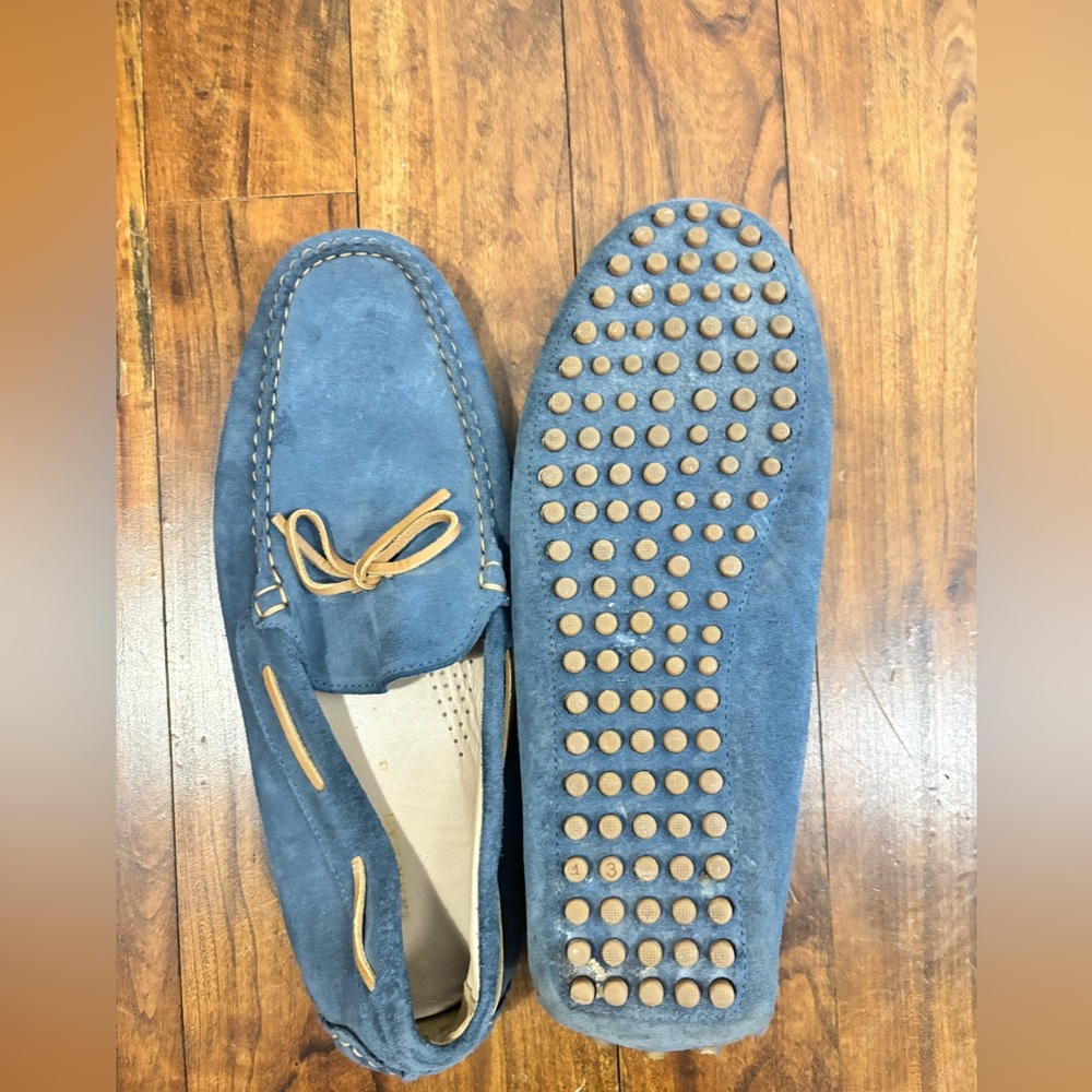 Zara Blue Suede Men's Slip-On Loafers - Picture 2 of 3